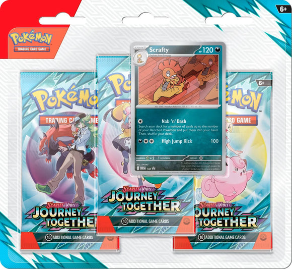 Pokemon TCG - Scarlet & Violet - Journey Together - 3 Pack Blister - Scrafty