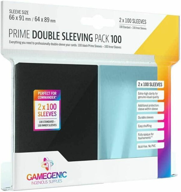 Gamegenic Sleeves - Double Sleeving Pack (2x100) - Black and Clear