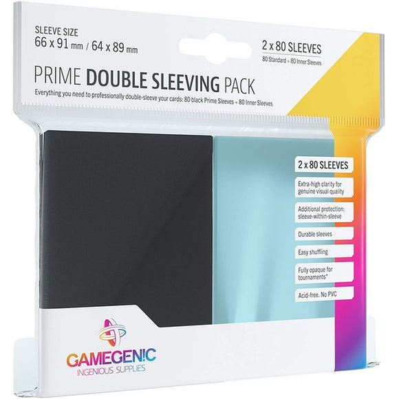 Gamegenic Sleeves - Double Sleeving Pack (2x80) - Black and Clear