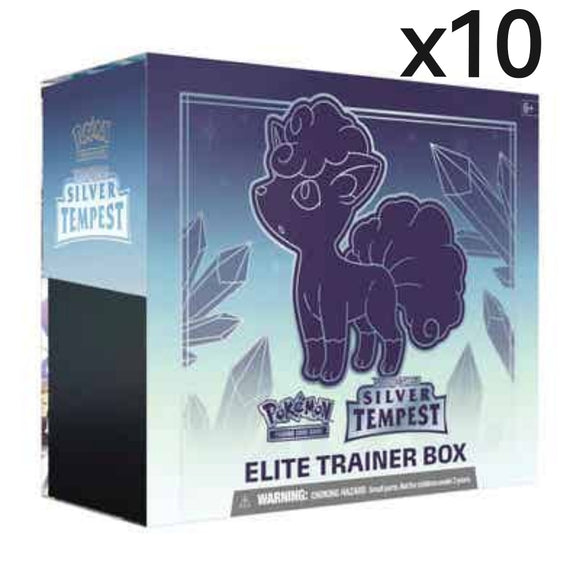 Pokemon TCG - Silver Tempest - Sealed Elite Trainer Box Case (10 ETBs)