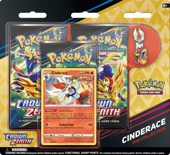 Pokemon TCG - Sword & Shield 12.5 - Crown Zenith - Pin Collection - Cinderace